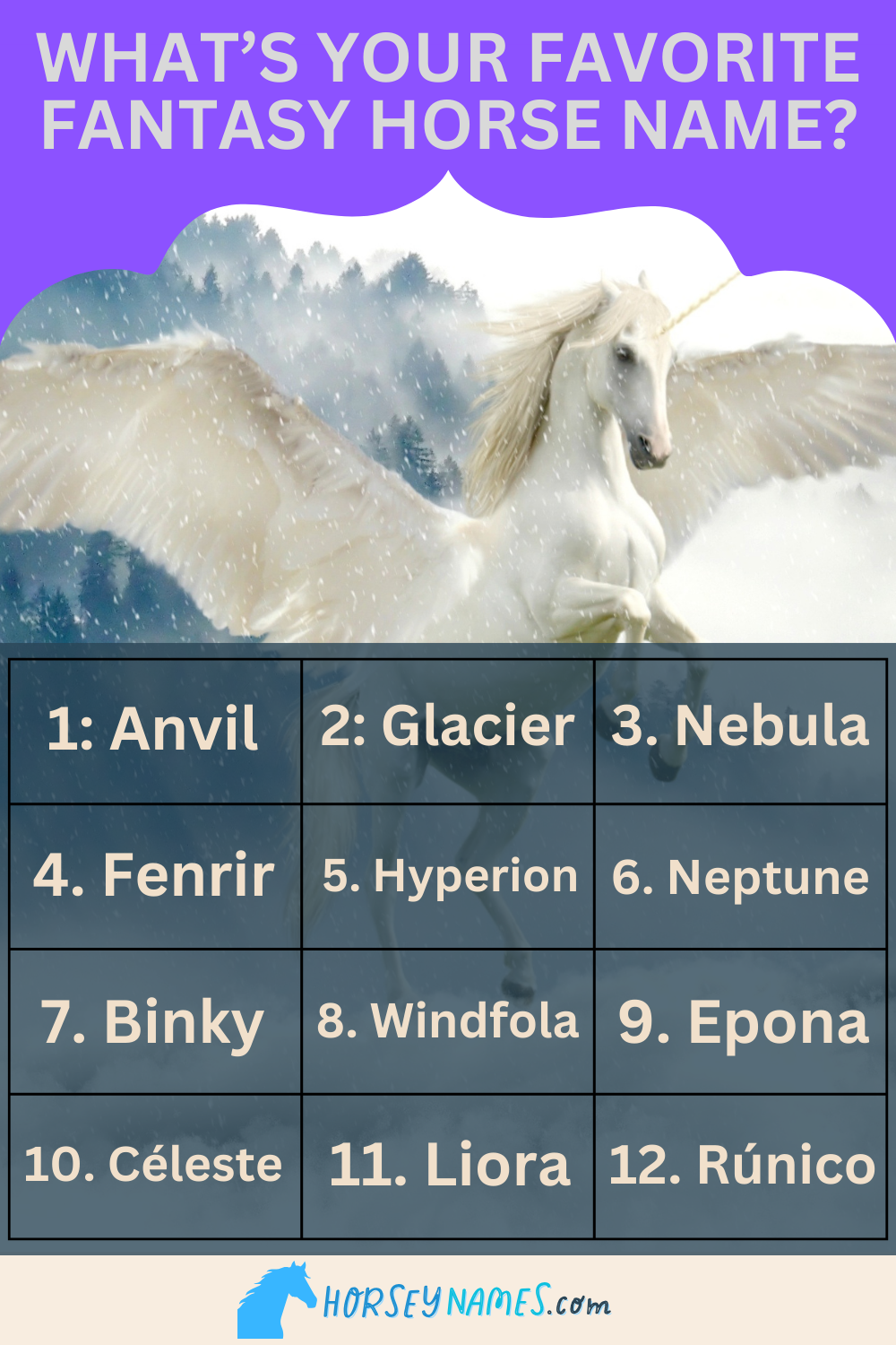 110+ Fantasy Horse Names with Generator